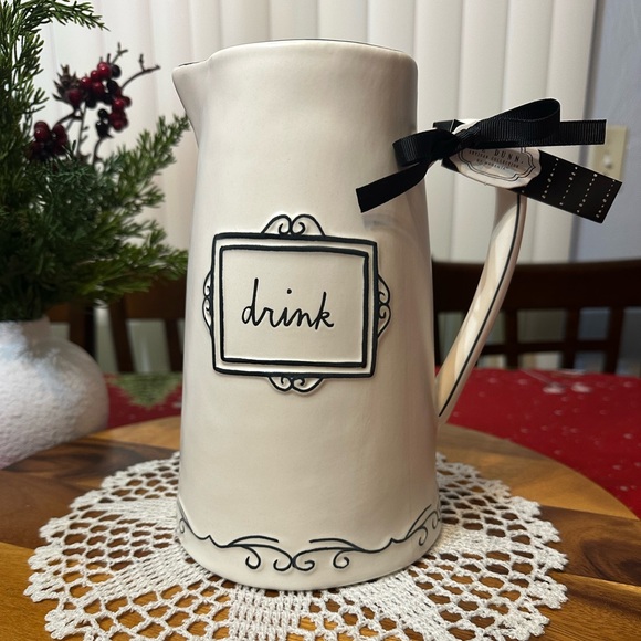Rae Dunn Other - RAE DUNN ceramic “DRINK” pitcher
